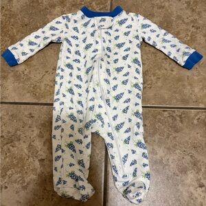 Charming Blue and White Floral Kids Footie
